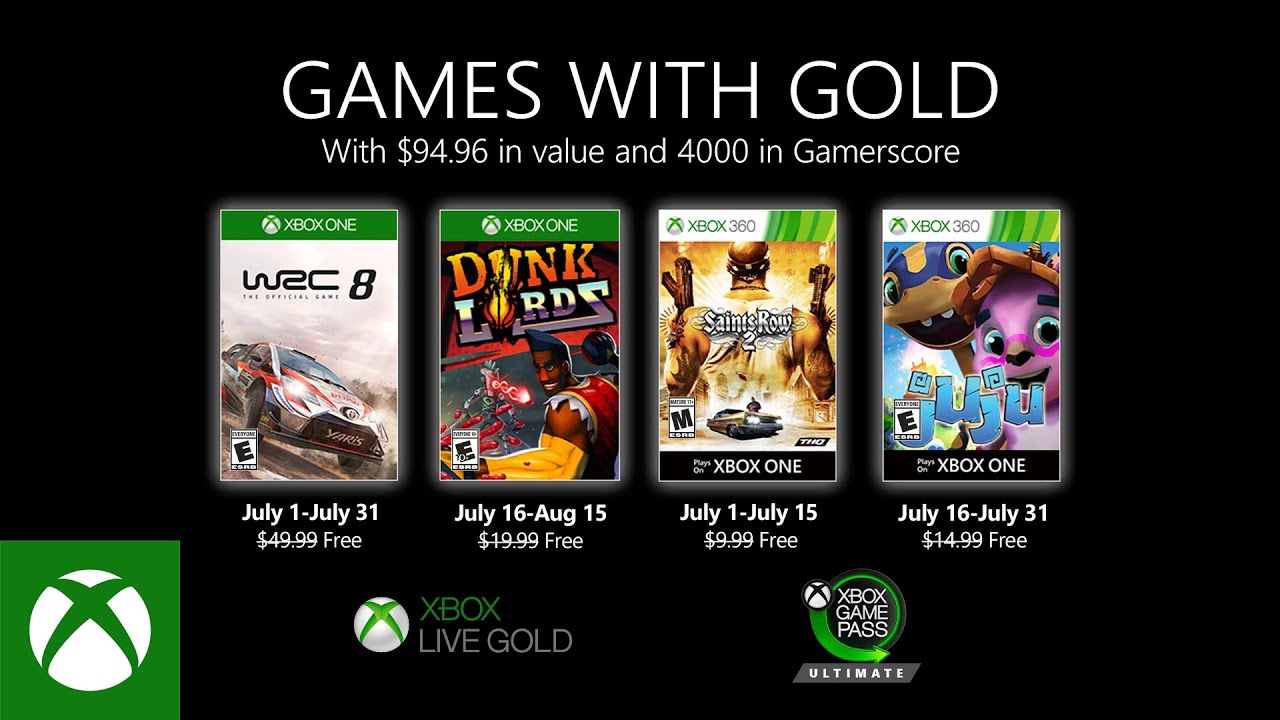 Jogos: Xbox anuncia Games with Gold de julho
