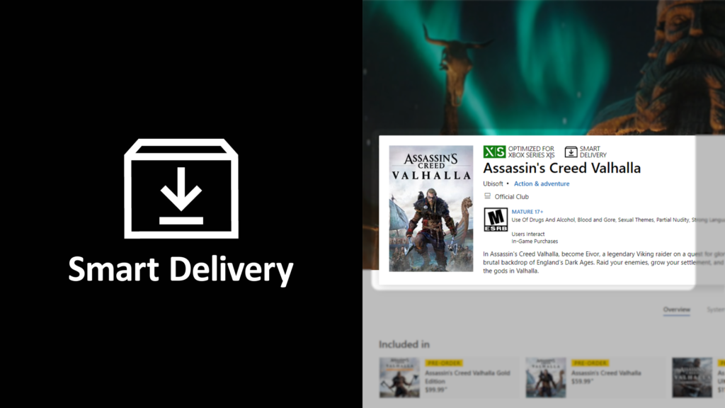 Já é possível conferir pela loja quais jogos estão otimizados para Xbox Series X|S e quais têm o recurso de entrega inteligente. (Imagem: Reprodução)